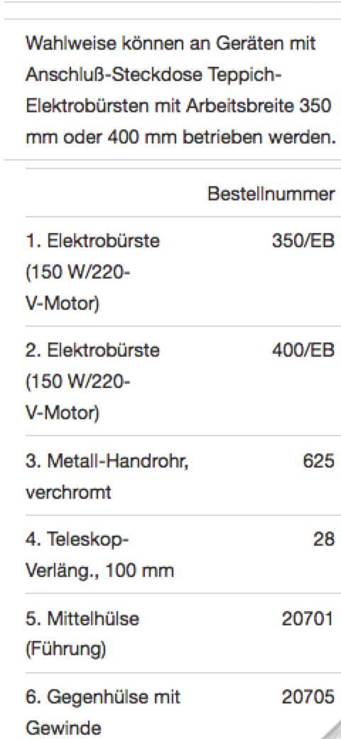 Zubehör Elektrobürstdüse 350